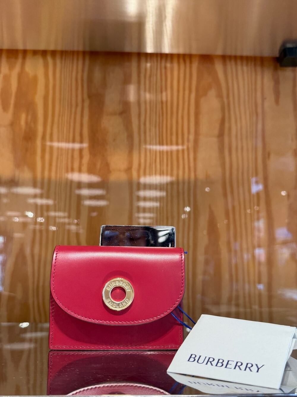 Burberry Pink Leather Small Flap Wallet